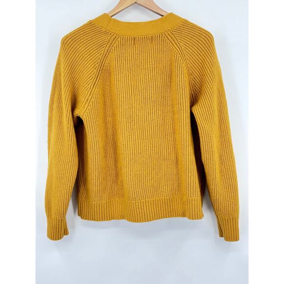 Relaxed Chunky Knit Cardigan Corkwood / Mustard Yellow Women’s Large - Picture 2 of 7